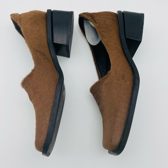 HOPP Made in Italy Leather Bare Loafer Toffee Calf Hair, SZ 6.5 - Picture 9 of 15